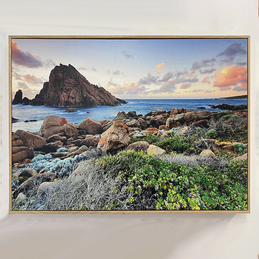 20x30" (51cm x 76cm)  Framed canvas with raw oak floating frame